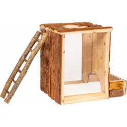 Natural Wooden Burrow Box Gravekasse Gnaverlegetøj 25x20x24cm