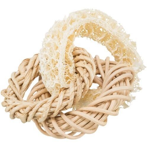 Loofah ring med rattan