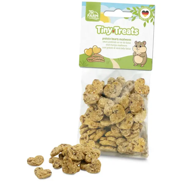 JR Tiny Treats Protein Hjerter Melorme 100 g | Protein snack til hamster og Hamster