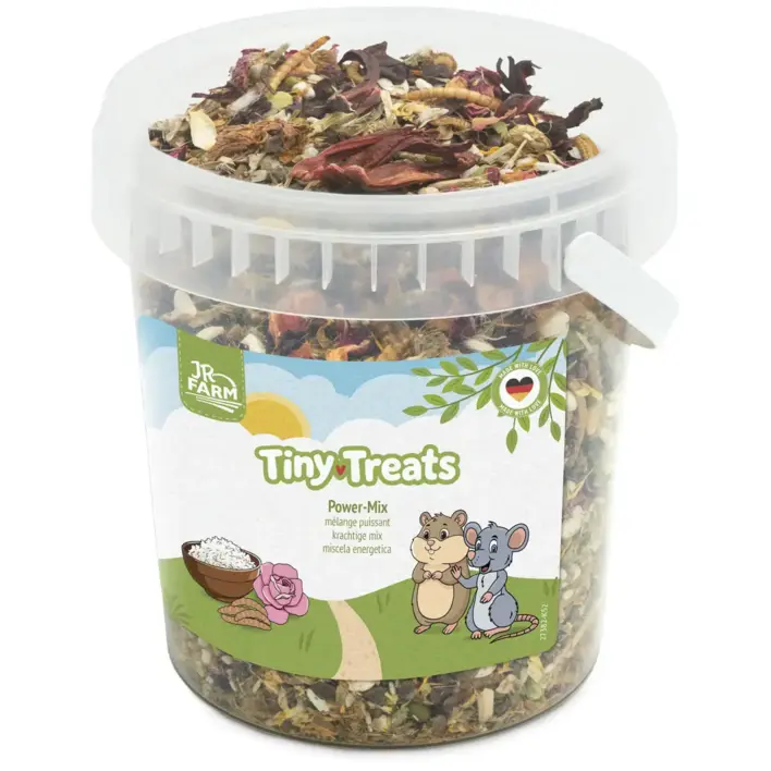 JR Farm Tiny Treats Power Mix 350 g | Snack med frø og melorme til gnavere