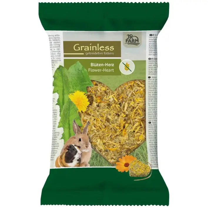 JR Farm Grainless Blomsterhjerte 90 g | Kornfri godbid til kanin og gnavere