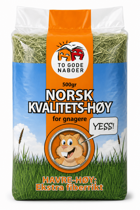 To Gode Naboer havrehø med ekstra fibre (500g) - naturligt gnaverhø