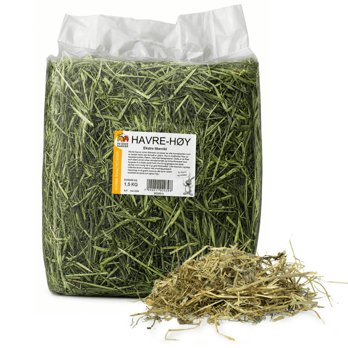 To Gode Naboer havrehø med ekstra fibre (1,5 kg) - naturligt gnaverhø