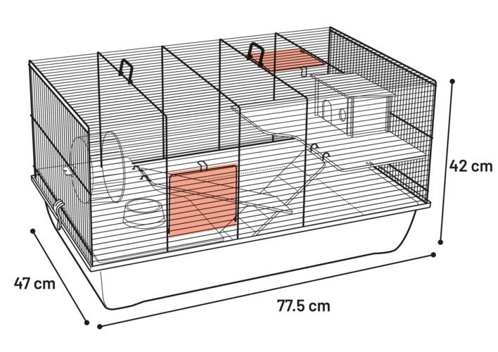 Flamingo Chipper Gnaverbur Rummeligt Hamsterbur 77,5x47x42cm