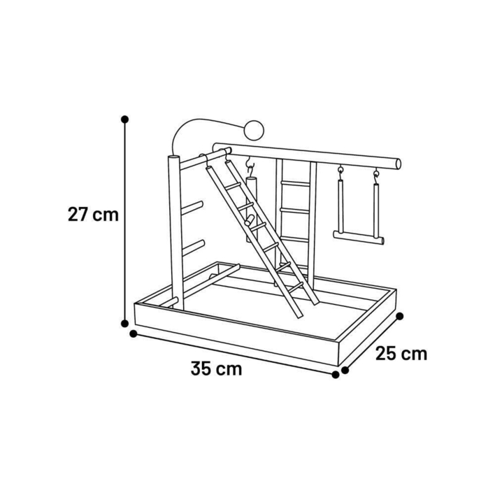 Legeplads til Fugle - 35 cm L x 25 cm B x 27 cm H