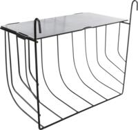 Hanging hay feeder with lid – Black 25x18x12 cm